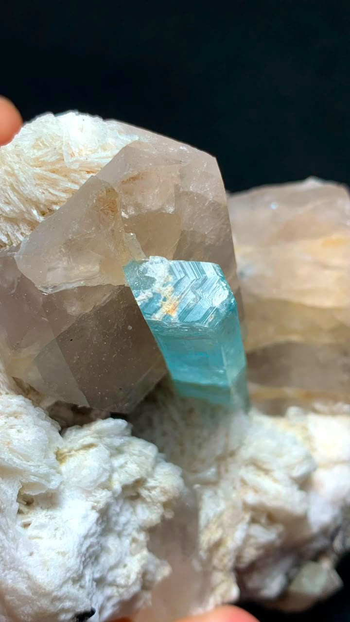 Natural Aquamarine and Tourmaline and Quartz Combination Specimen 