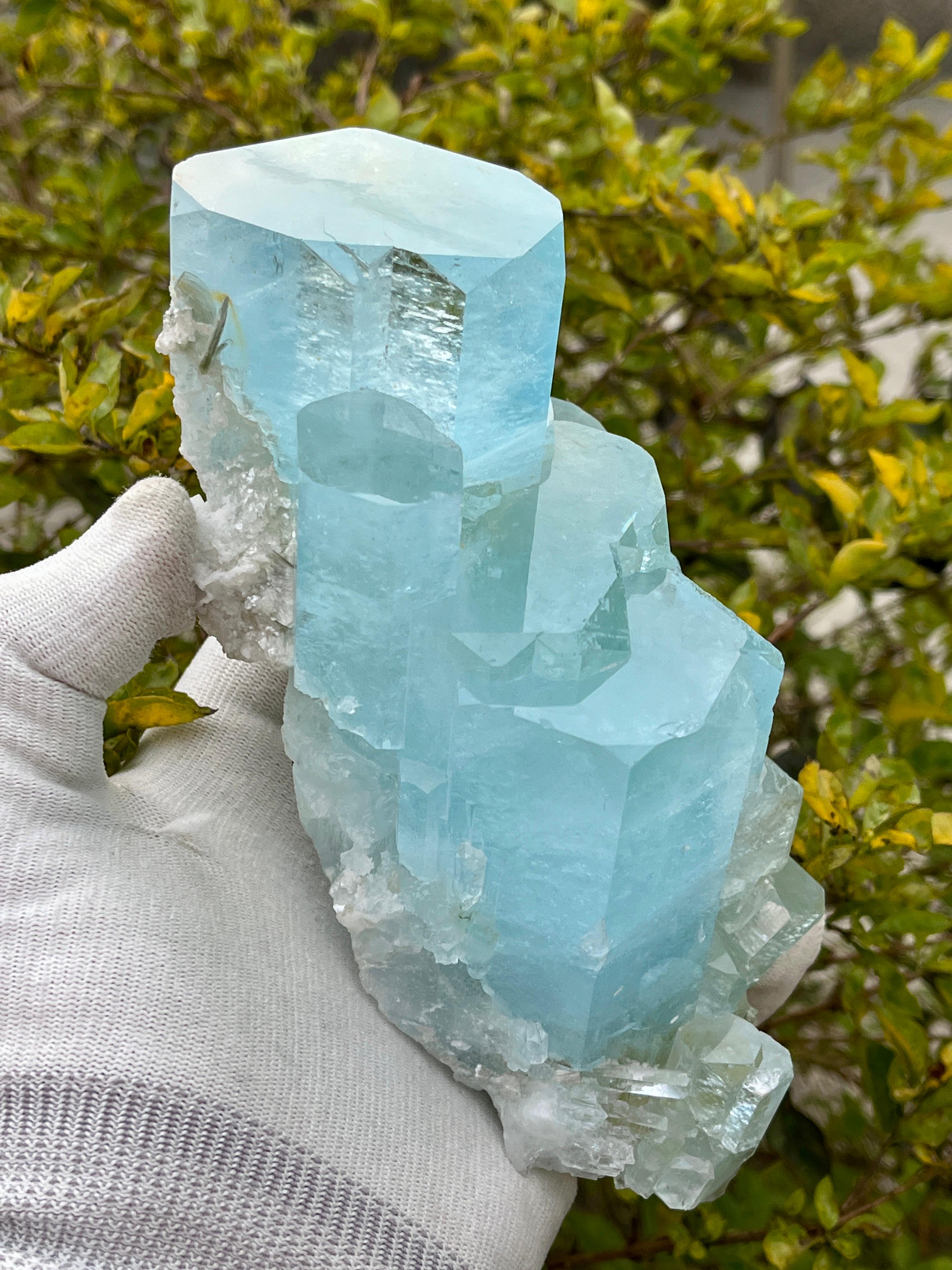 Super nice Step Termination Beautiful high lustrous aquamarine from Nagar valley pakistan